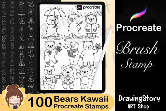 100 Procreate Bear Stamp Rainy Bear: A Creative Tool for Digital Artists and Entrepreneurs