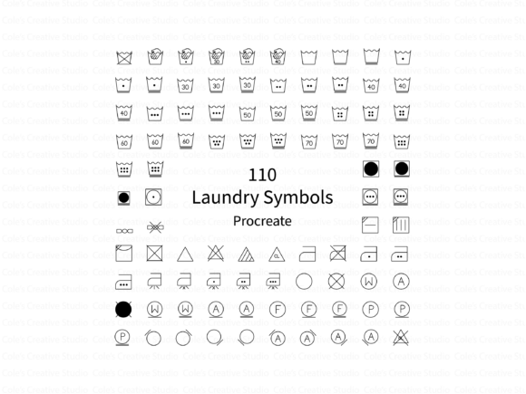 110 Laundry Symbol Stamp Brush Set
