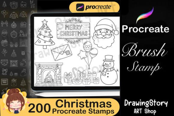 200 Procreate Christmas Stamps – Creative Fuel for Digital Holiday Art