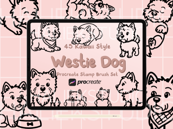 45 Westie Dog Procreate Stamps: A Must-Have for Digital Artists and Designers