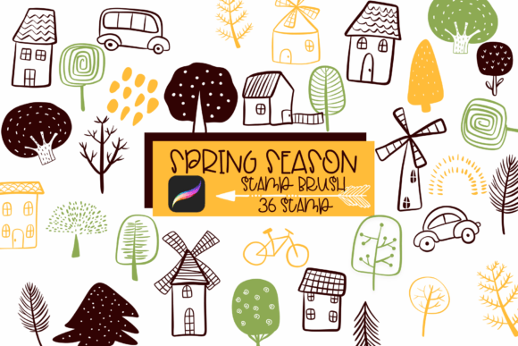 Bring Spring to Life with the Procreate Stamp Brush Set: A Creative Essential for Digital Artists