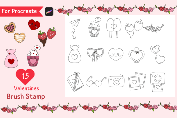 Cute iJ Valentine Doodle Brushes for Procreate