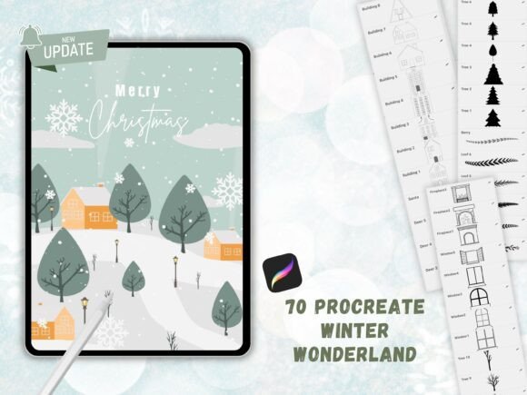 Enhance Your Holiday Art with Procreate Stamps Winter Wonderland Brush