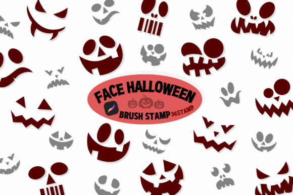 Face Halloween: Creative Fun with Procreate Stamp Brushes