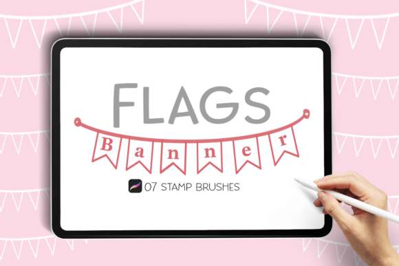 Flag Banner Stamp Brush for Procreate: Elevating Digital Design with Versatile Stamps