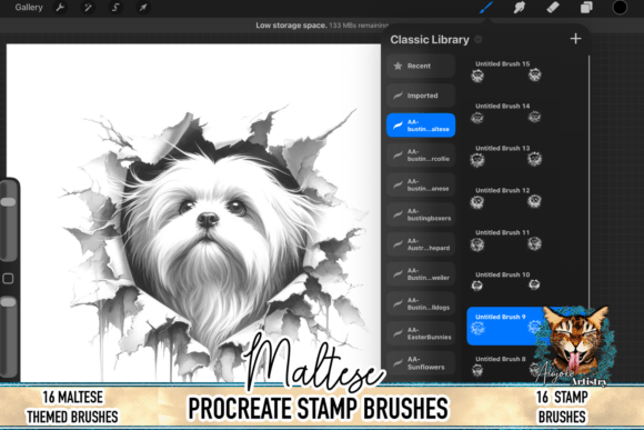 Maltese Procreate Brush Stamps: Elevating Digital Pet Art with Strategic Detail