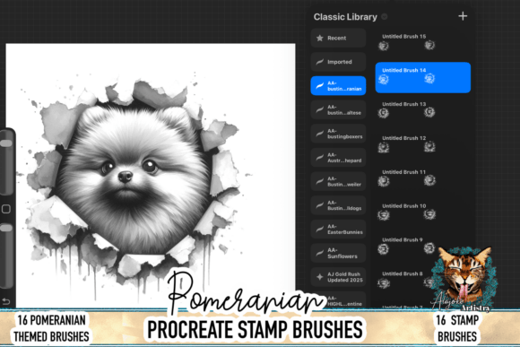 Pomeranian Procreate Brush Stamps: A Practical Tool for Digital Pet Artists