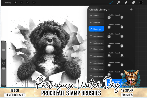 Portuguese Water Dog Procreate Brushes: Tools for Realistic Digital Art