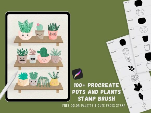 Procreate Plants and Pots Stamps Brush: A Creative Shortcut for Digital Artists and Designers