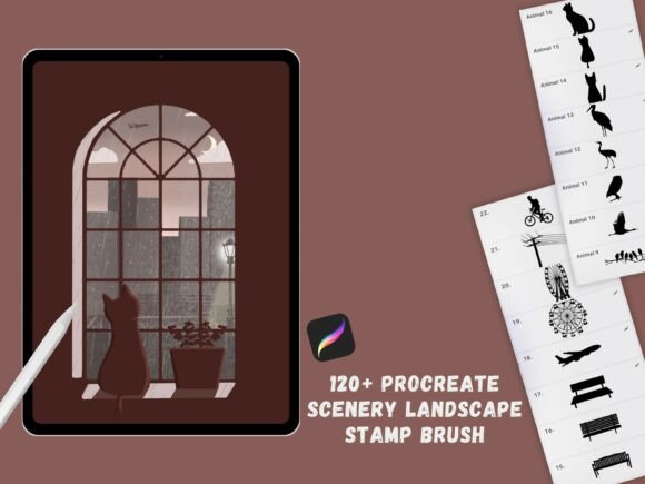 Procreate Scenery Stamp Brush Set: Your Creative Shortcut