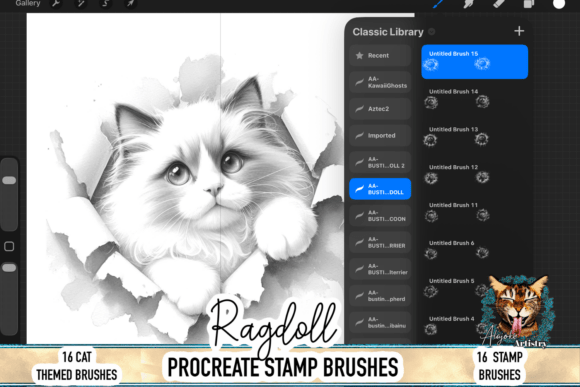 Ragdoll Cat Procreate Brush Stamps: Creative Tools for Cat Lovers and Digital Artists