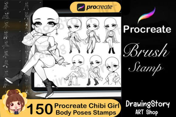 Unlocking Creativity with 150 Procreate Chibi Girl Poses Stamp Brushes